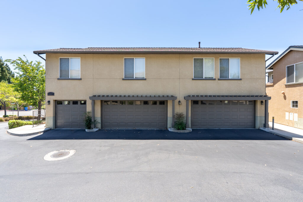 Attached two-car garages for each unit in the complex